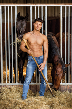 Canvasdoek februari Horse and Hunk kalender 2022