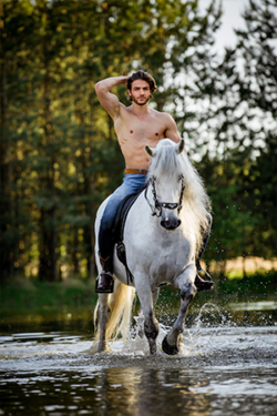Canvasdoek juni Horse and Hunk kalender 2022