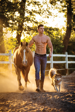 Canvasdoek augustus Horse and Hunk kalender 2022
