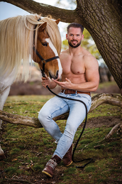 Canvasdoek september Horse and Hunk kalender 2022