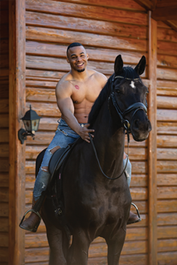 Canvasdoek december Horse and Hunk kalender 2023