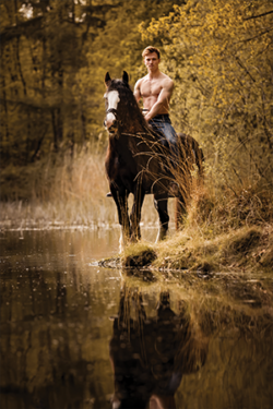 Canvasdoek september Horse and Hunk kalender 2023