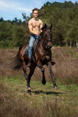 Canvasdoek november Horse and Hunk kalender 2025