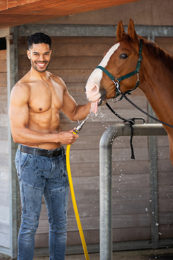 Canvasdoek december Horse and Hunk kalender 2025