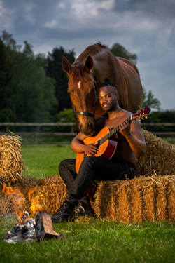 Canvasdoek september Horse and Hunk kalender 2025