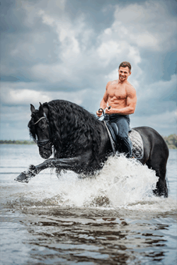 Cover Horse and Hunk kalender 2026 op canvasdoek