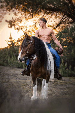 Canvasdoek november Horse and Hunk kalender 2026