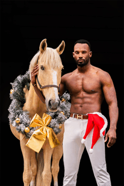Canvasdoek december Horse and Hunk kalender 2026