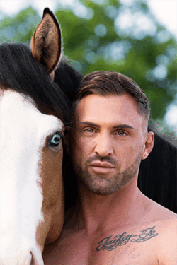 Canvasdoek september Horse and Hunk kalender 2026